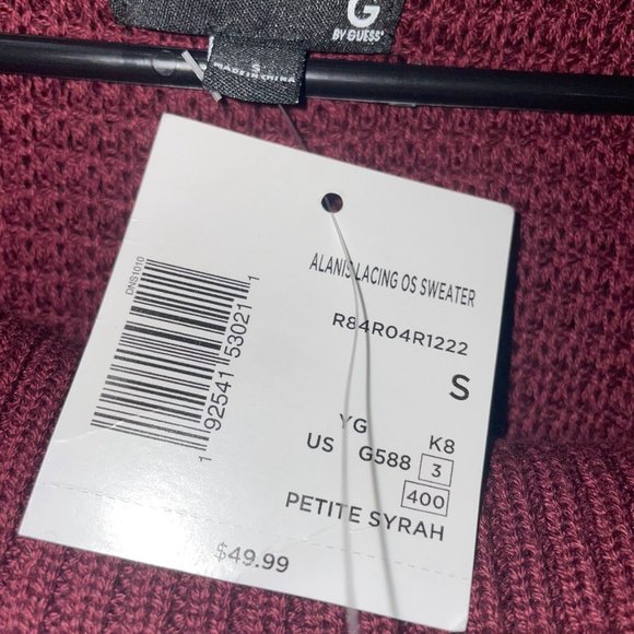 G by Guess Knit Long maroon/burgundy sweater size small - Picture 4 of 4